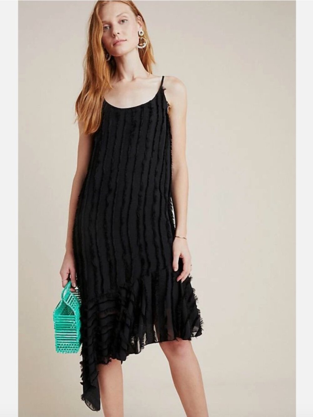 New Anthropologie Eri + Ali Fringed Slip Dress size Small MSRP: $160
